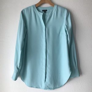 Talbots mint green career blouse